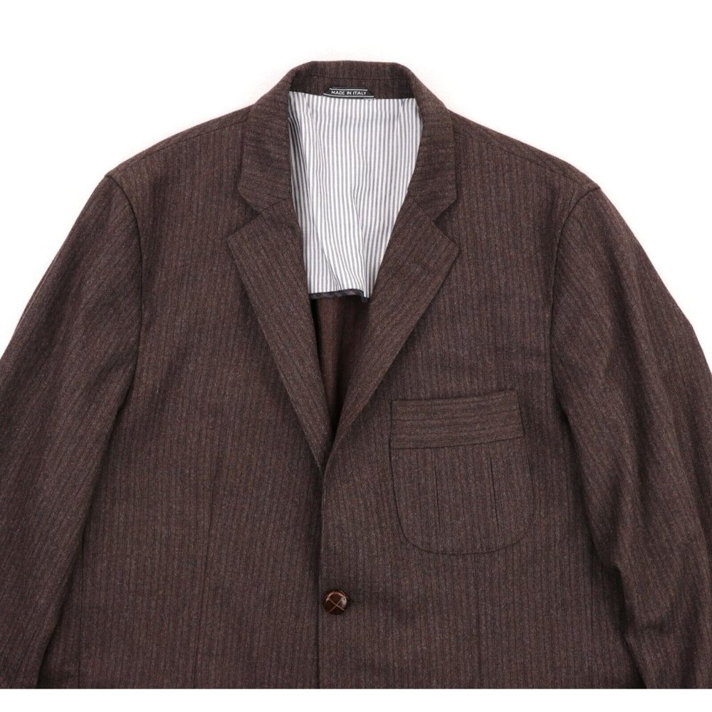 Billy Reid Wool Blazer Sport Coat Size 46R Brown Elbow Patches Jacket Italy - Picture 3 of 14
